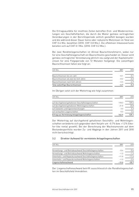 Allreal - Geschäftsbericht 2011 - Allreal Holding AG