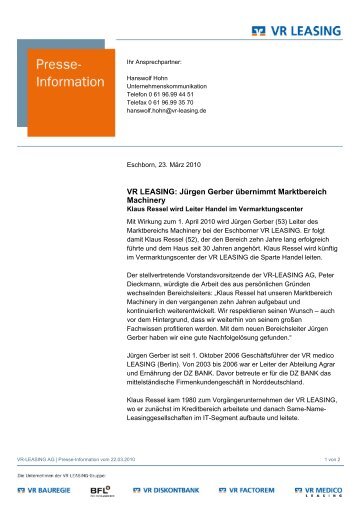 VR LEASING: Jürgen Gerber übernimmt ... - VR-Leasing AG