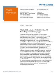 VR LEASING veräußert VR BAUREGIE an AIP ... - VR-Leasing AG