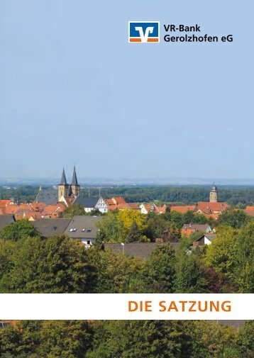 Die Satzung - VR-Bank Gerolzhofen eG