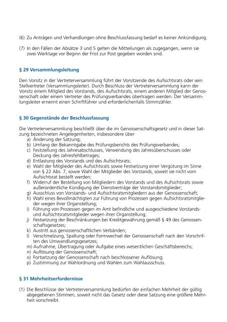 Die Satzung - VR-Bank Gerolzhofen eG