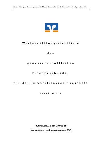 Wertermittlungsrichtlinie des genossenschaftlichen - VR Wert