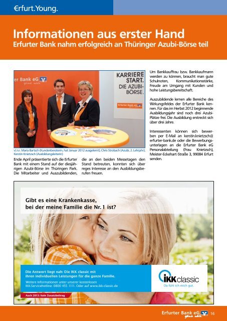 Mitgliederzeitung Mai 2012 - Erfurter Bank eG