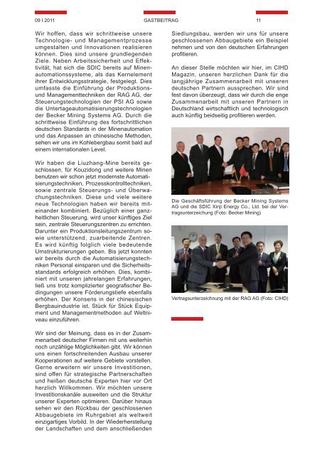 CIHD Magazin 13 9/2011 - Chinesischer Industrie- und ...
