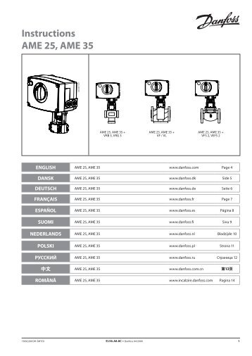 Instructions AME 25, AME 35 - Danfoss Heating