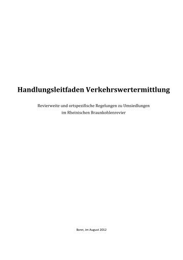 Handlungsleitfaden Verkehrswertermittlung - Bezirksregierung Köln