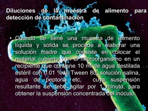 Determinación de coliformes: Método del NMP.