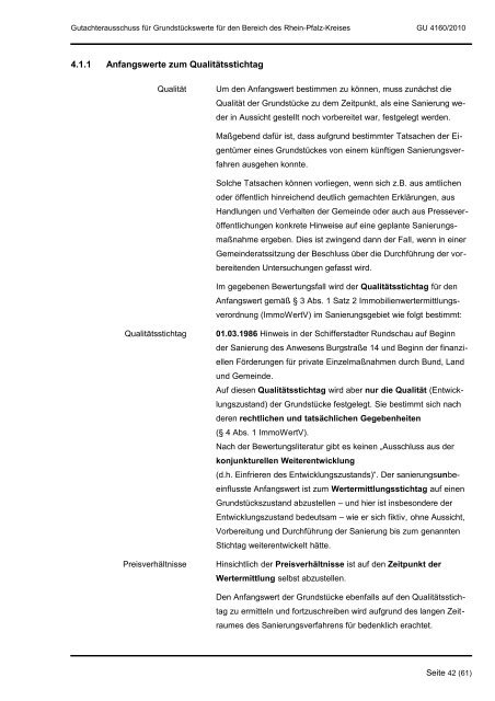 Gutachten über Ausgleichsbeträge - Schifferstadt