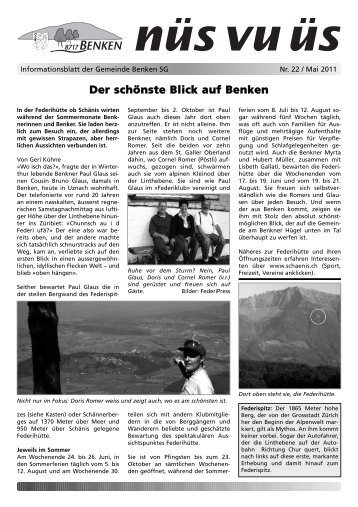 nüs vu üs Nr. 22 (Mai 2011) [PDF - Benken