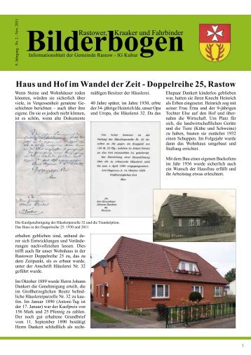 Haus und Hof im Wandel der Zeit - Doppelreihe 25, Rastow