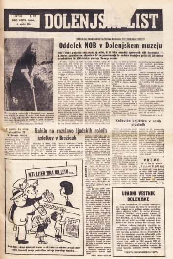 16. april 1964 (št. 733) - Dolenjski list