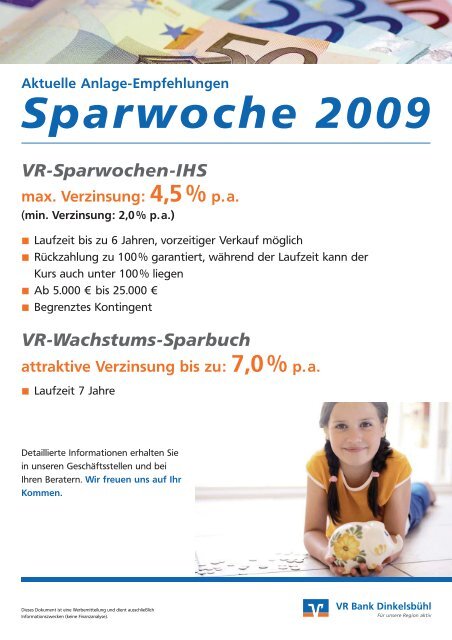 Ausgabe 03/09 Oktober 2009 - VR Bank Dinkelsbühl eG