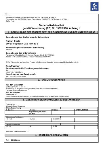 Sicherheitsdatenblatt - Feinchemie Schwebda GmbH