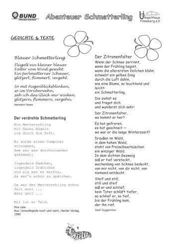 GEDICHTE & TEXTE - Umwelthaus Pinneberg eV