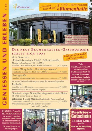 G E N IE S S E N U N D E R L E B E N ... - Blumenhalle Wiesmoor