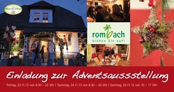 Einladung zur Adventsaussstellung - Blumen Rombach