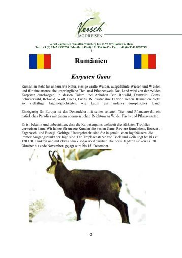 Rumänien - Versch Jagdreisen