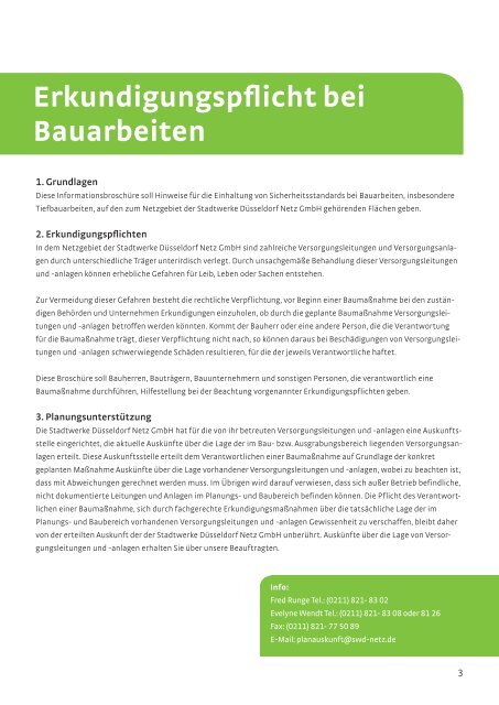 Erkundigungspflichten bei Bauarbeiten bzw. Schutzanweisung