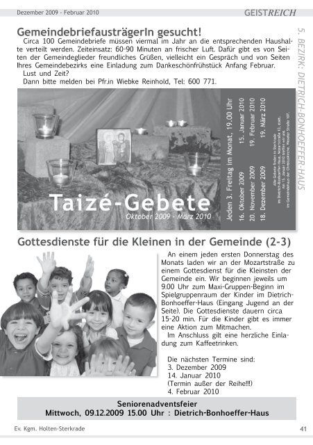 GeistReich 4/2009 - Evangelische Kirchengemeinde