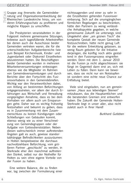 GeistReich 4/2009 - Evangelische Kirchengemeinde