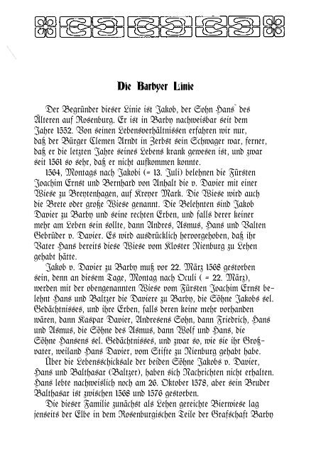 Geschichte der Familie von Davier - in Buro