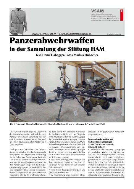 Panzerabwehrwaffen - Verein Schweizer Armeemuseum