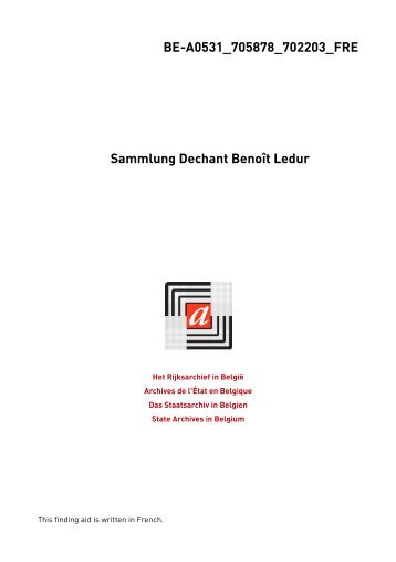 BE-A0531_705878_702203_FRE Sammlung Dechant Benoît Ledur