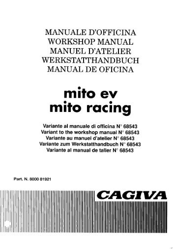 Cagiva Mito EV,Mito Racing 95 Service Manual ENG,ITA