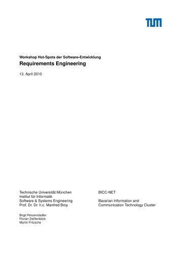 Tagungsband zum HSE-10/1 - Software and Systems Engineering ...