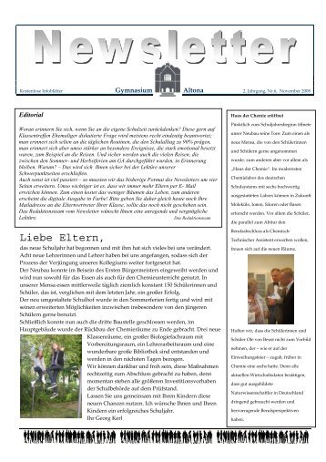 unser Newsletter vom November 2008 - Gymnasium Altona