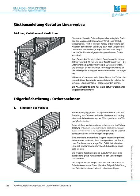 Verwendungsanleitung - Emunds + Staudinger GmbH