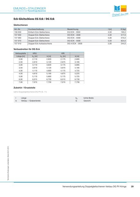 Krings Verwendungsanleitung - Emunds + Staudinger GmbH