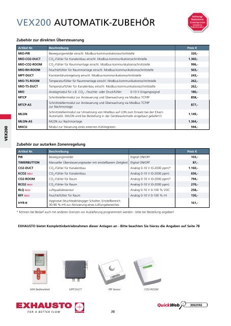 TEcHNIScHE PREISLISTE 2011 ... - HTH - Leipzig