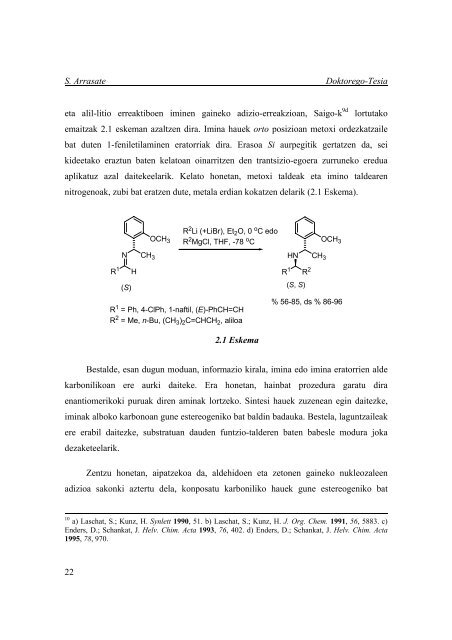 Erreaktibo organolitikoak sintesi asimetrikoan, aminen ...