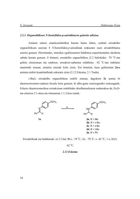 Erreaktibo organolitikoak sintesi asimetrikoan, aminen ...