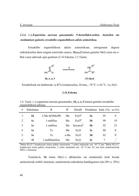 Erreaktibo organolitikoak sintesi asimetrikoan, aminen ...