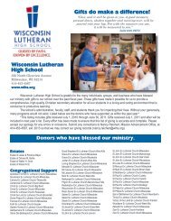 Gifts do make a difference! - Wisconsin Lutheran High School