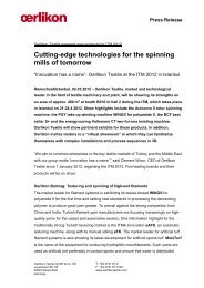 Cutting-edge technologies for the spinning mills of ... - Oerlikon Textile