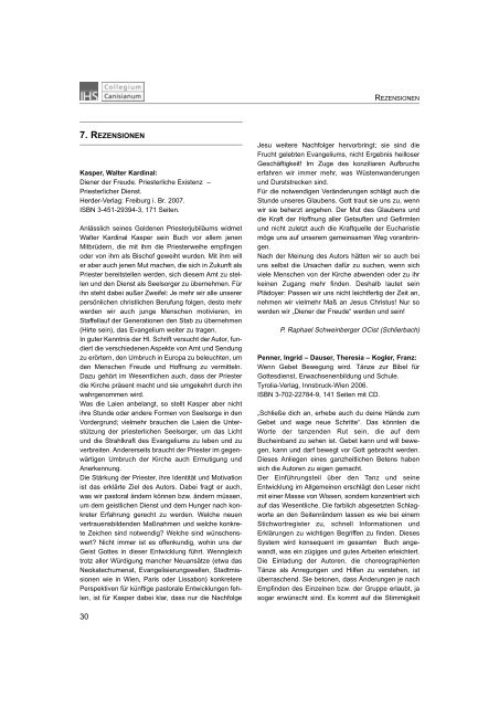 Heft 1, Jahrgang 140 - Sommersemester 2007 - Canisianum