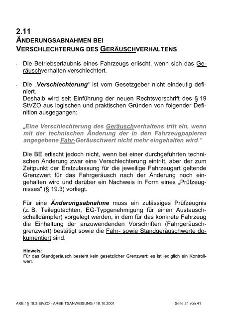 § 19.3 StVZO Änderungsabnahmen - Fehling