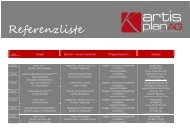 Referenzliste - Architekturbüro Artis Plan AG