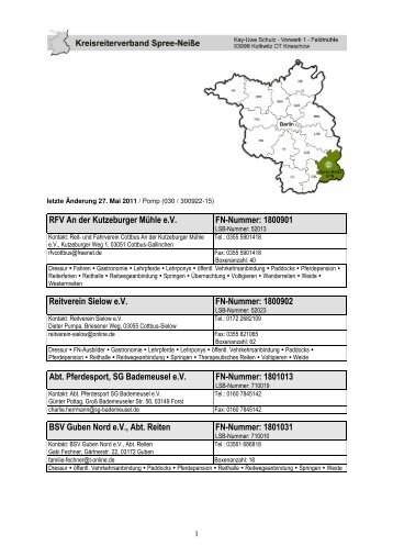 RFV An der Kutzeburger Mühle e.V. FN-Nummer - Reiten in Berlin ...