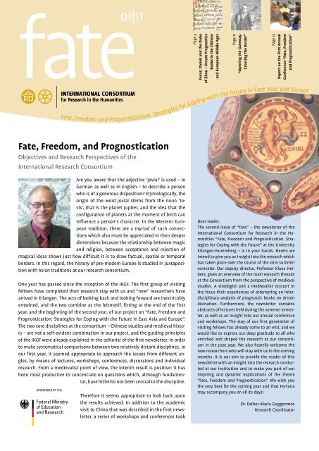 Fate, Freedom, and Prognostication - International Consortium for ...