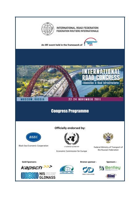 Congress Programme - International Road Federation