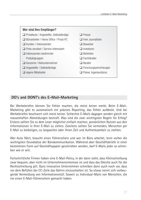 Leitfaden eMail Marketing und Newsletter-Gestaltung - Absolit