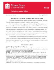 For Immediate Release Date - Minot State University