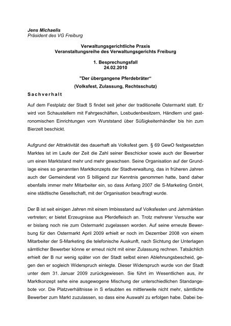 Jens Michaelis - Verwaltungsgericht Freiburg