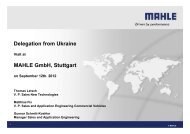 Delegation from Ukraine MAHLE GmbH, Stuttgart - Project