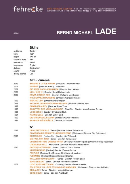 BERND MICHAEL LADE