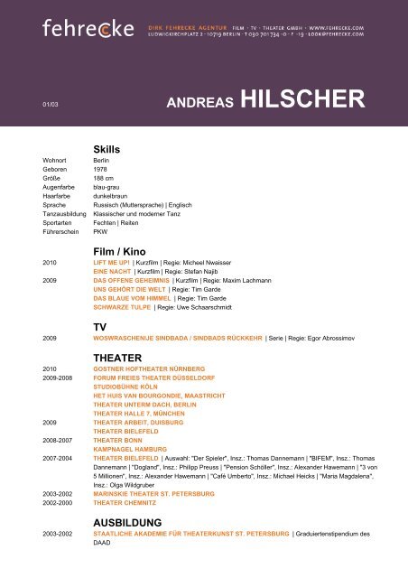 ANDREAS HILSCHER - Fehrecke